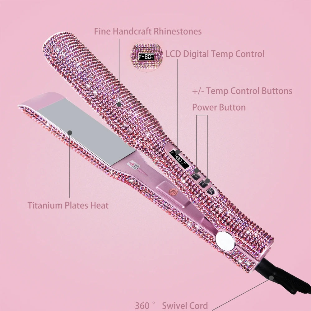 Rhinestone Titanium Hair Straightener