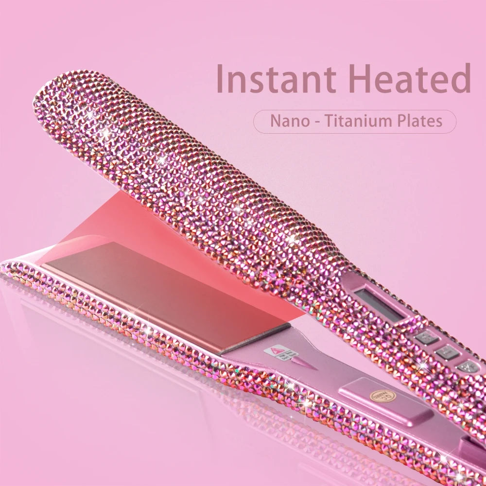 Rhinestone Titanium Hair Straightener