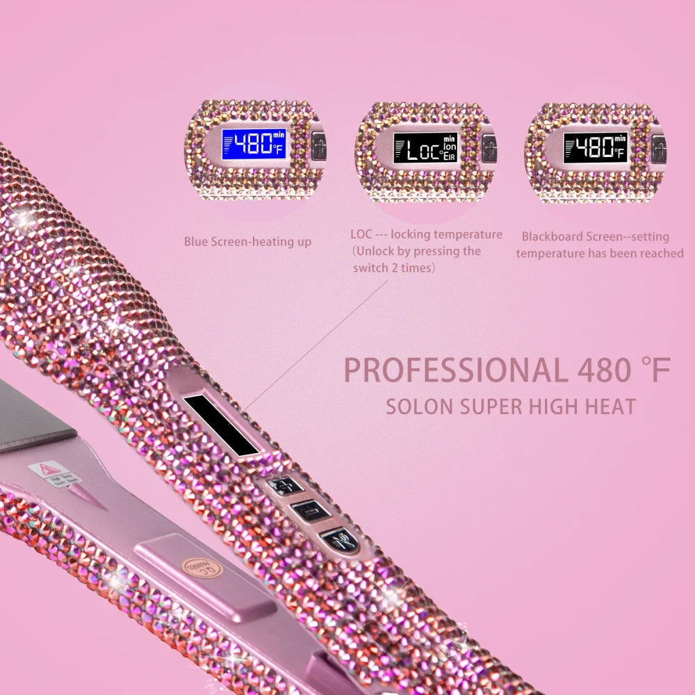 Rhinestone Titanium Hair Straightener
